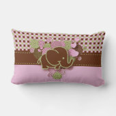 Roze en bruin geborsteld Baby olifant Kussen (Achterkant)