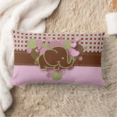 Roze en bruin geborsteld Baby olifant Kussen (Deken)