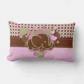 Roze en bruin geborsteld Baby olifant Kussen (Voorkant)