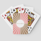 Roze en bruin gepersonaliseerd pokerkaarten (Achterkant)