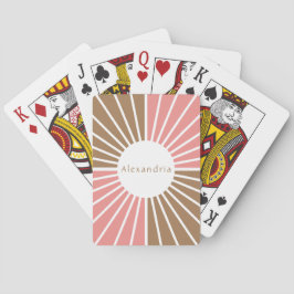 Roze en bruin gepersonaliseerd pokerkaarten