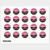 Roze en Bruin Gepersonaliseerde Sticker van Valent (Vel)