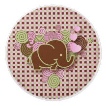 Roze en bruin geplakt met olifant