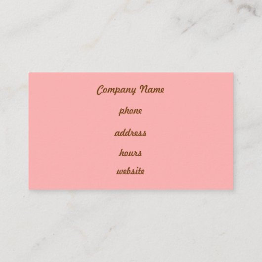 Roze en bruin gingham Visitekaartje (Achterkant)