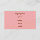 Roze en bruin gingham Visitekaartje (Achterkant)