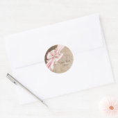 Roze en bruin kruis Christelijk Ronde Sticker (Envelop)