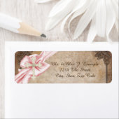 Roze en Bruin Kruisadres Etiket (Insitu)