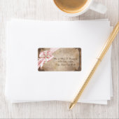 Roze en Bruin Kruisadres Etiket (Insitu)