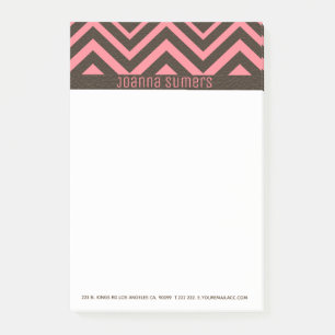 Roze en bruin lederen Chevron Post-it® Notes