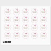 Roze en bruin lieveheersbeestje rond adres Sticker (Vel)
