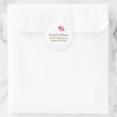 Roze en bruin lieveheersbeestje rond adres Sticker (Tas)