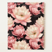 Roze en Bruin Lotus Bloemen Planner (Achterkant)