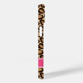 Roze en Bruin Luipaard Print Monogram Case-Mate iPhone Case (Achterkant / Rechts)