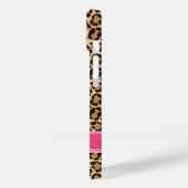 Roze en Bruin Luipaard Print Monogram Case-Mate iPhone Case (Achterkant / Links)