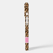 Roze en Bruin Luipaard Print Monogram Case-Mate iPhone Case (Achterkant / Links)