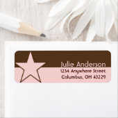 Roze en bruin met een etiket van het Adres van de (Insitu)