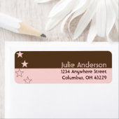 Roze en bruin met sterren Retouradreslabels Etiket (Insitu)