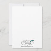 Roze en Bruin Monogram Meisje Baby Aankondiging (Achterkant)