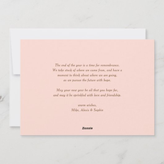 Roze en bruin Ornament Vrolijke kerstfoto Feestdagenkaart (Achterkant)