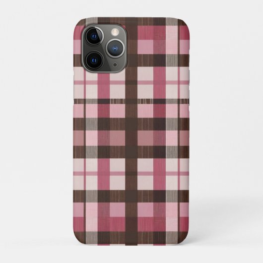 Roze en Bruin Plaid Licht Nood Case-Mate iPhone Case (Achterkant)