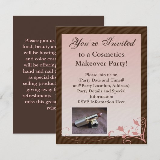 Roze en bruin strijkijs kaart (Voorkant / Achterkant)