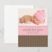 Roze en bruin | Stripes Aankondiging (Voorkant / Achterkant)