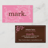 Roze en bruin Visitekaartje (Voorkant / Achterkant)