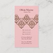 Roze en bruin  Visitekaartje (Achterkant)