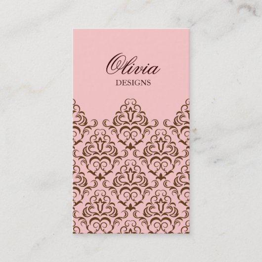 Roze en bruin  Visitekaartje (Voorkant)