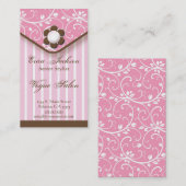 Roze en bruin Visitekaartje (Voorkant / Achterkant)