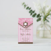 Roze en bruin Visitekaartje (Staand voorkant)