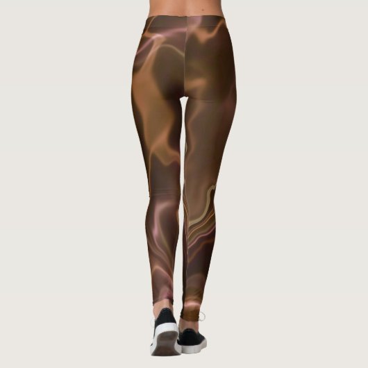 Roze en bruin water met een verfijnde Spandex-Legg Leggings (Achterkant)