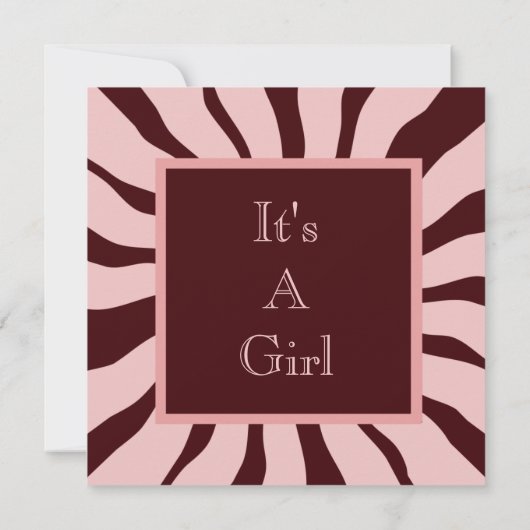 Roze en bruin Zebra Kaart (Achterkant)