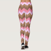 Roze en bruin ZigZag Pattern Leggings (Achterkant)