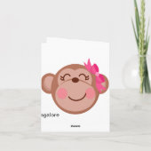 Roze en bruine aap dansen in tutu meisje bedankt (Achterkant)