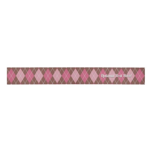 Roze en bruine argyle Pattern Knit - Optionele tek Grosgrain Lint (Voorkant)