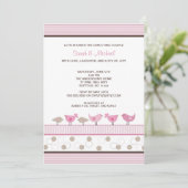 Roze en bruine Baby shower Kaart (Staand voorkant)