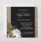 Roze en Bruine Baby Shower Kaart (Achterkant)