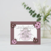 Roze en bruine Baby shower Kaart (Staand voorkant)