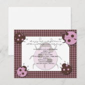 Roze en bruine Baby shower Kaart (Voorkant / Achterkant)