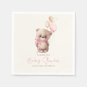 Roze en bruine Baby shower van Teddy Bear Servet