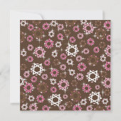 Roze en bruine bat Mitzvah Uitnodiging of Partij (Achterkant)