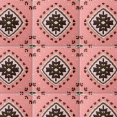 Roze en bruine beige Medallion geometrisch patroon Tegeltje
