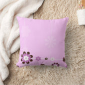 Roze en bruine bloemkool Aangepaste Kussens katoen (Deken)