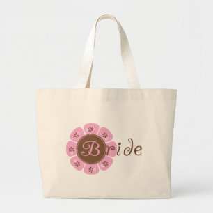 Roze en bruine bloemkool overhemden en cadeaus grote tote bag
