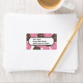 roze en bruine bloesems Floral print Etiket (Insitu)