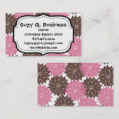 roze en bruine bloesems Floral print Visitekaartje (Voorkant / Achterkant)