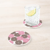  roze en bruine bloesems Floral print Zandsteen Onderzetter (Zijkant)