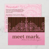 Roze en bruine Briefkaart (Voorkant / Achterkant)