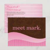 Roze en bruine Briefkaart (Voorkant / Achterkant)